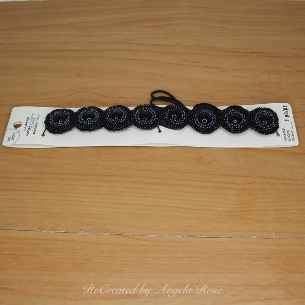 Black Beaded Headband